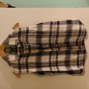 5 For $20 Ralph Lauren Linen Sleeveless Dress Shirt Plaid Tartan Chambray Top